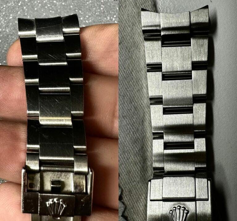 Bracelet acier : maillons polis et satinés